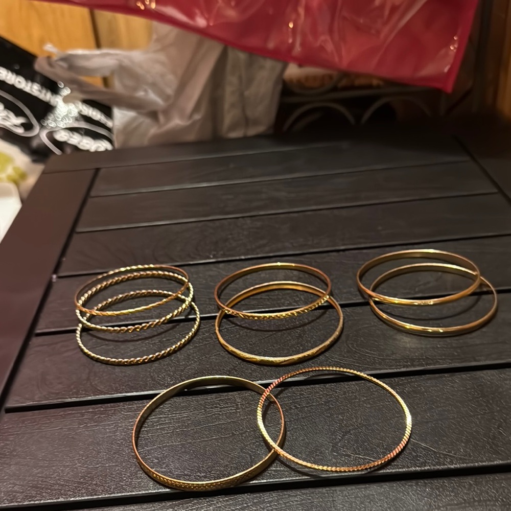 Elegant Gold Tone Bangle Set